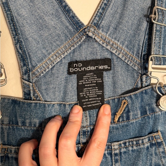 No Boundaries Classic Blue Denim Overalls - Picture 2 of 3